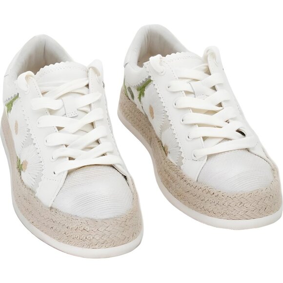 Dolce Vita Azalia Floral Crochet Raffia Platform Lace-Up Sneakers Women's US 7M - Picture 1 of 6